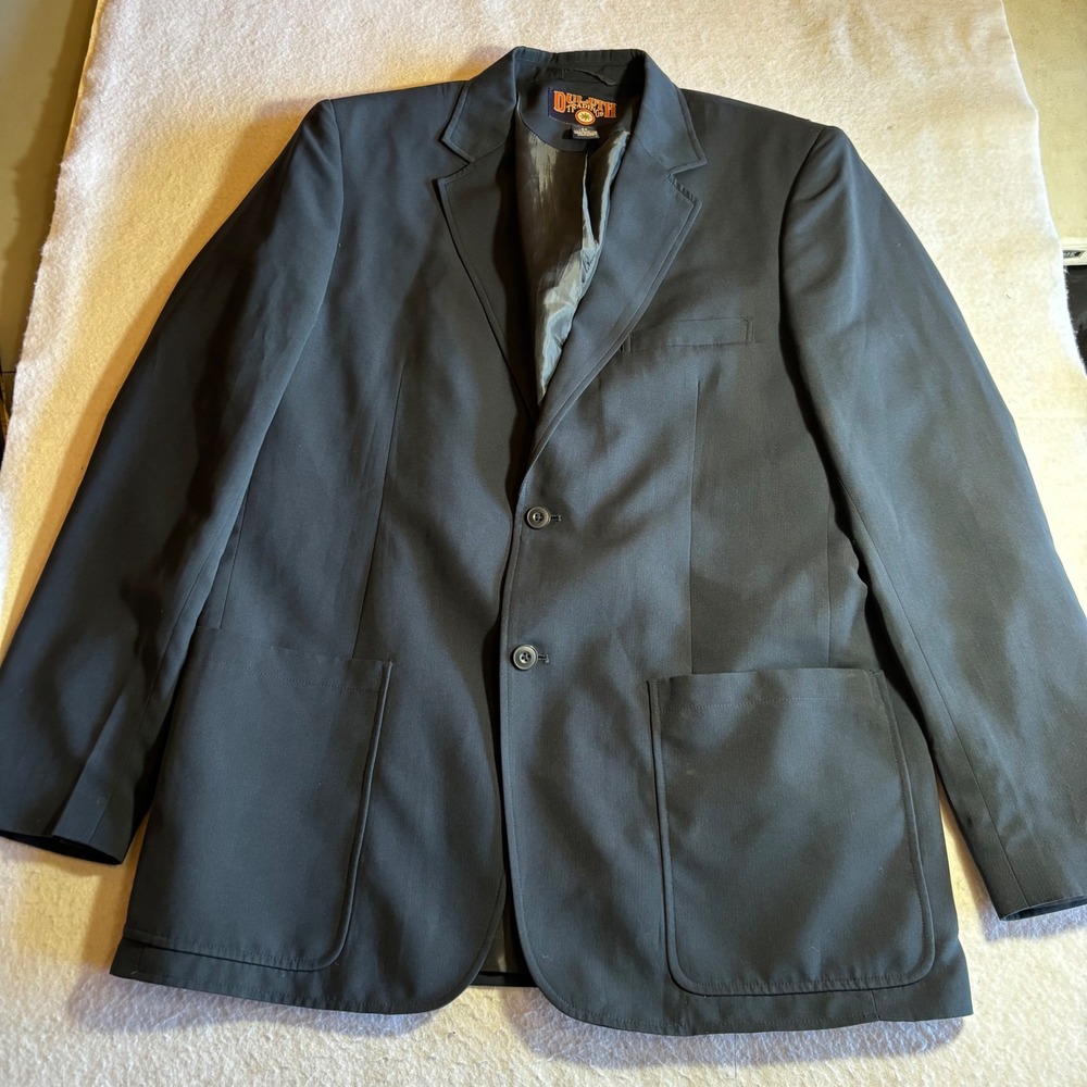 Duluth Trading Co Mens‎ 44 Tall Blue Polyester Blazer Jacket Workwear Outerwear